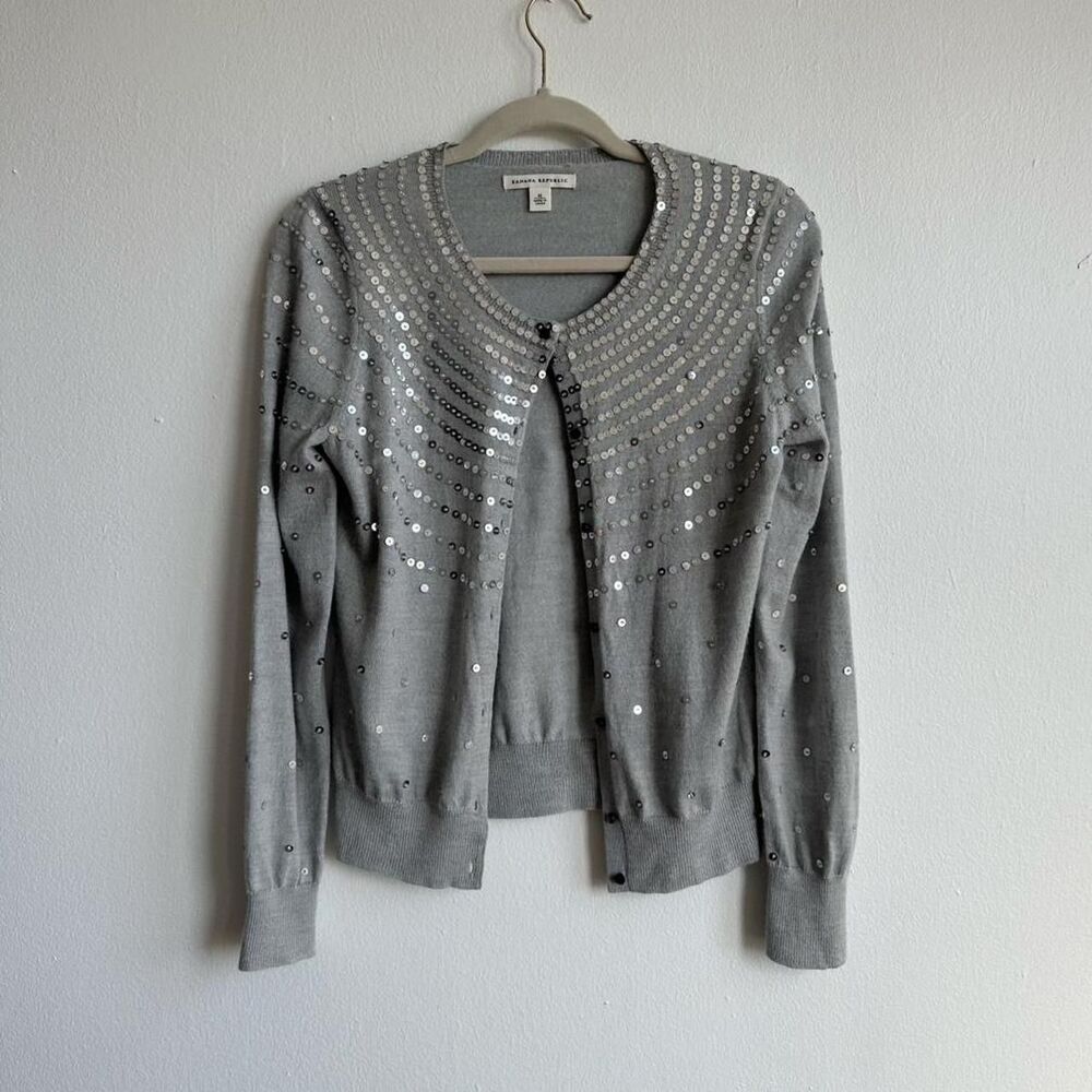 Banana-republic Women's Grey and Silver Cardigan